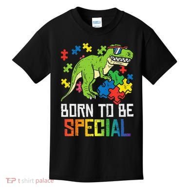 Born Special Trex Puzzle Dino Autism Awareness Kids T-Shirt