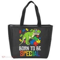 Born Special Trex Puzzle Dino Autism Awareness Tote Bag thumb 0