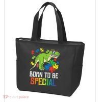 Born Special Trex Puzzle Dino Autism Awareness Tote Bag thumb 3