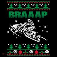Braaap Snowmobiling Ugly Christmas Backpack thumb 2