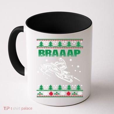 Braaap Snowmobiling Ugly Christmas Coffee Mug