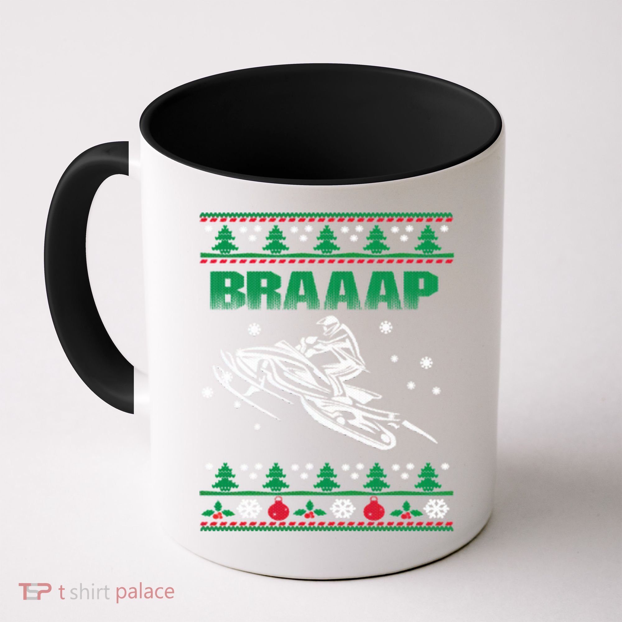 Braaap Snowmobiling Ugly Christmas Coffee Mug