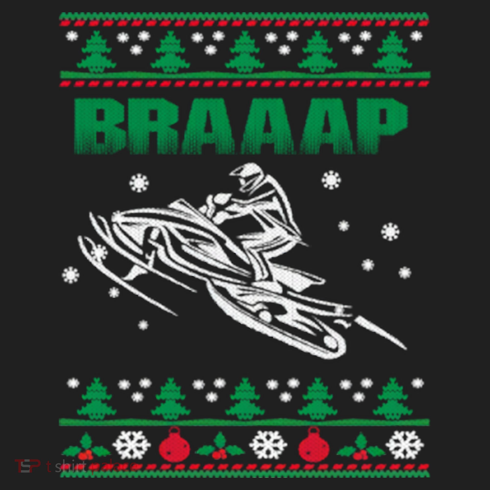 Braaap Snowmobiling Ugly Christmas Tumbler