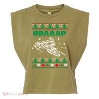 Braaap Snowmobiling Ugly Christmas Garment-Dyed Women's Muscle Tee thumb 0
