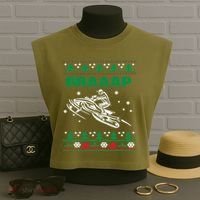 Braaap Snowmobiling Ugly Christmas Garment-Dyed Women's Muscle Tee thumb 3