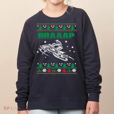 Braaap Snowmobiling Ugly Christmas Women's Sweatshirt