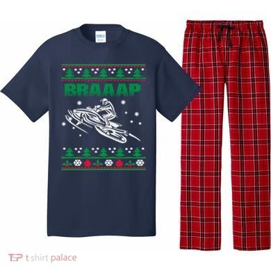 Braaap Snowmobiling Ugly Christmas Pajama Set