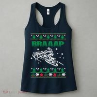 Braaap Snowmobiling Ugly Christmas Women's Tank Top thumb 3
