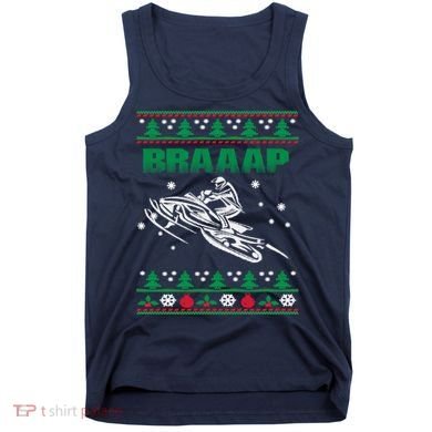 Braaap Snowmobiling Ugly Christmas Tank Top