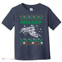 Braaap Snowmobiling Ugly Christmas Toddler T-Shirt thumb 0