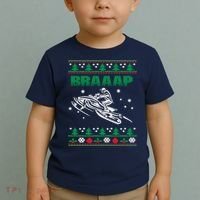 Braaap Snowmobiling Ugly Christmas Toddler T-Shirt thumb 2