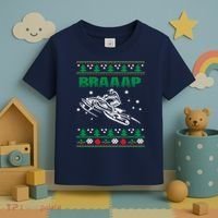 Braaap Snowmobiling Ugly Christmas Toddler T-Shirt thumb 3