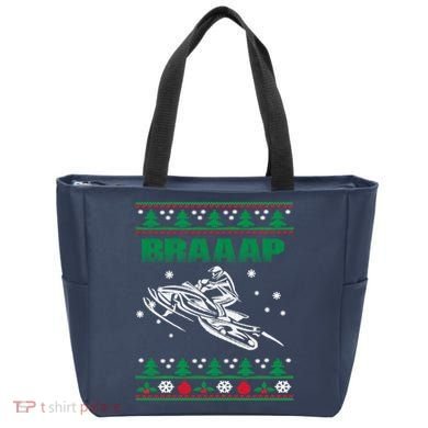 Braaap Snowmobiling Ugly Christmas Tote Bag