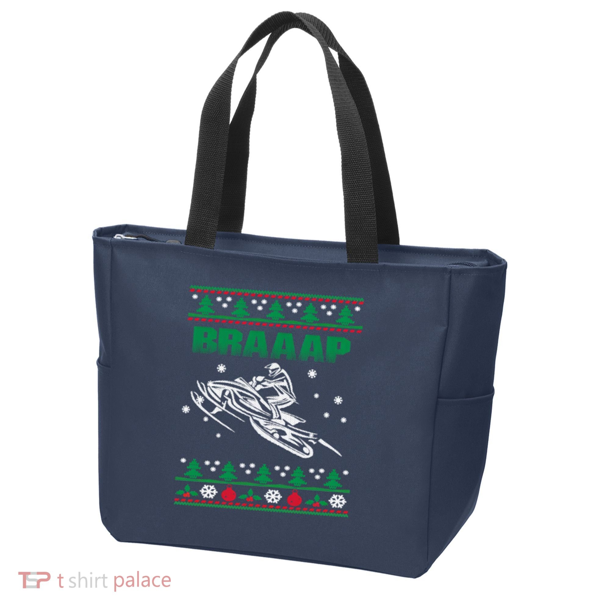 Braaap Snowmobiling Ugly Christmas Tote Bag