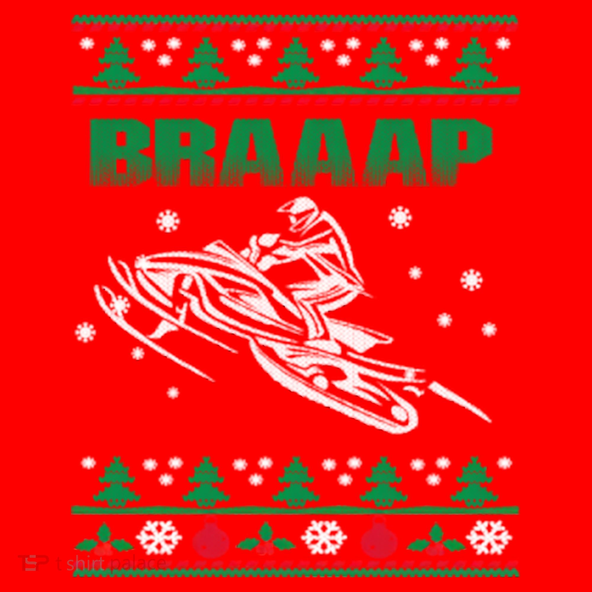 Braaap Snowmobiling Ugly Christmas Santa Hat