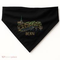 Bern Switzerland Unique Hand Drawn Art USA-Made Doggie Bandana thumb 0