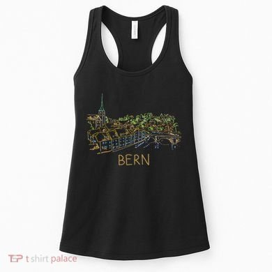 Bern Switzerland Unique Hand Drawn Art Women's Tank Top