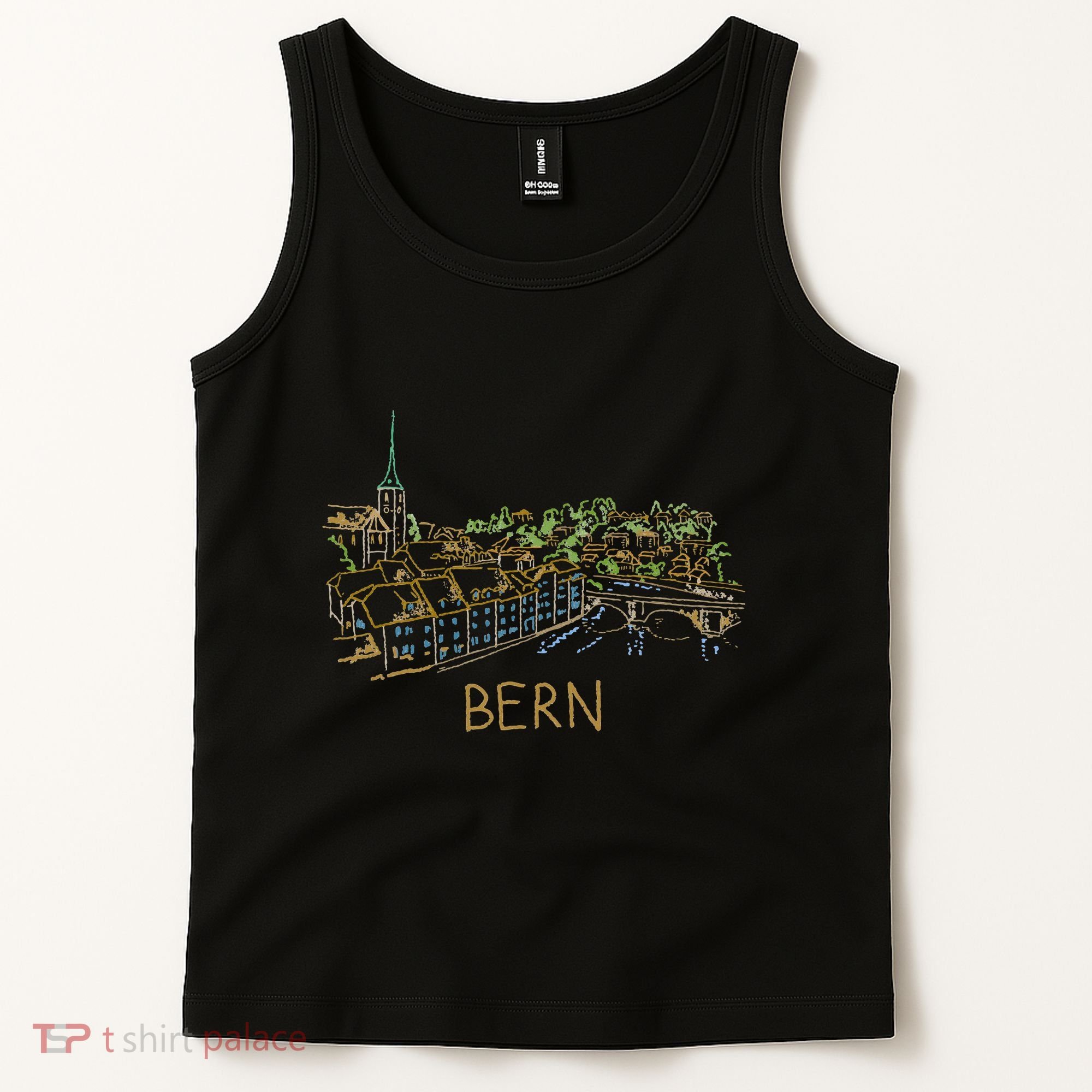 Bern Switzerland Unique Hand Drawn Art Tank Top