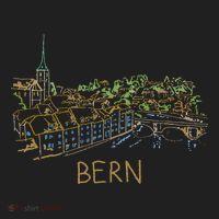 Bern Switzerland Unique Hand Drawn Art Golf Towel thumb 3