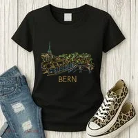 Bern Switzerland Unique Hand Drawn Art Women's T-Shirt thumb 3