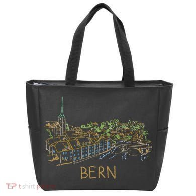 Bern Switzerland Unique Hand Drawn Art Bag