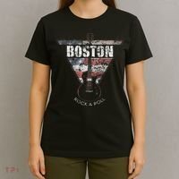 Boston Souvenir Vintage American Flag Guitar Player Rock Fan T-Shirt thumb 4