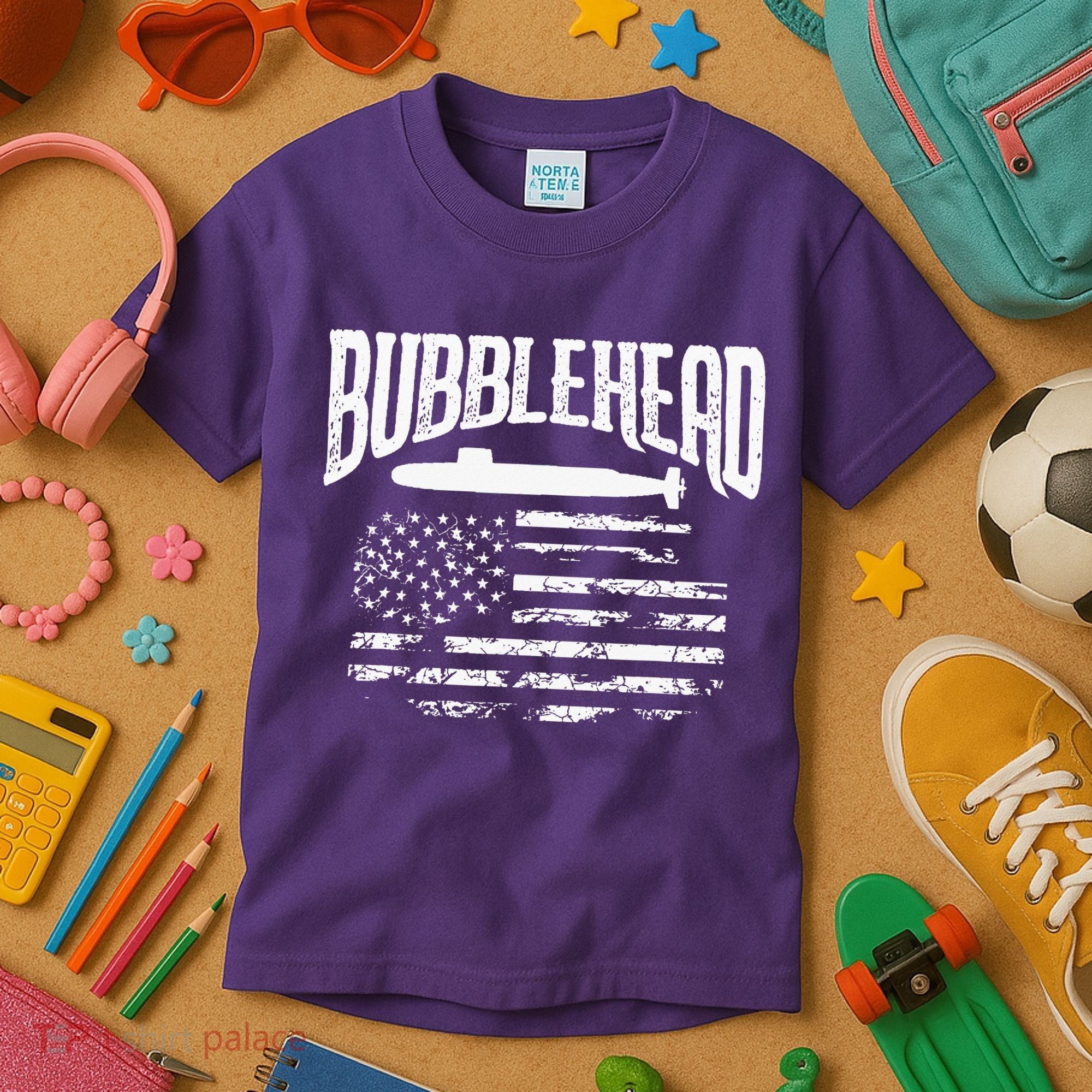 Bubblehead Submarine Veteran Gift For Submariner Kids T-Shirt