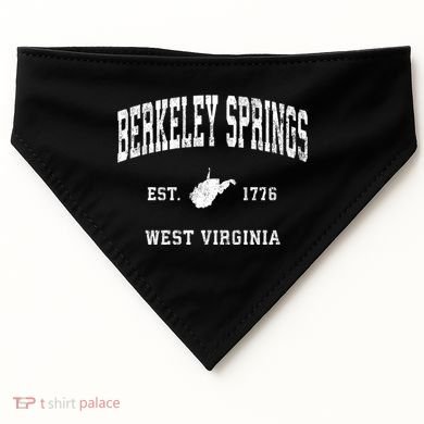 Berkeley Springs West Virginia Wv Vintage Athletic USA-Made Doggie Bandana