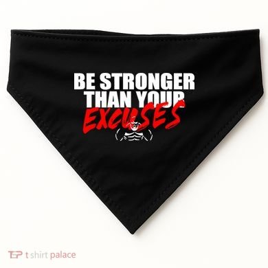 Brian Shaw Wearing Be Stronger Than Your Excuses USA-Made Doggie Bandana