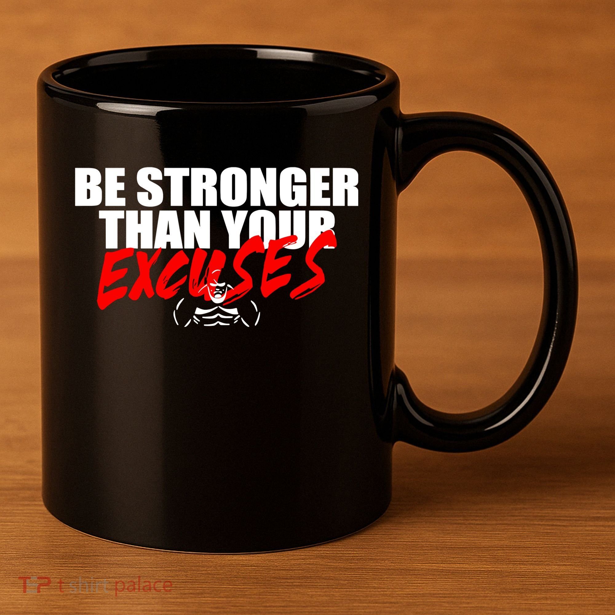 Brian Shaw Wearing Be Stronger Than Your Excuses 11oz C Handle Ceramic Mug