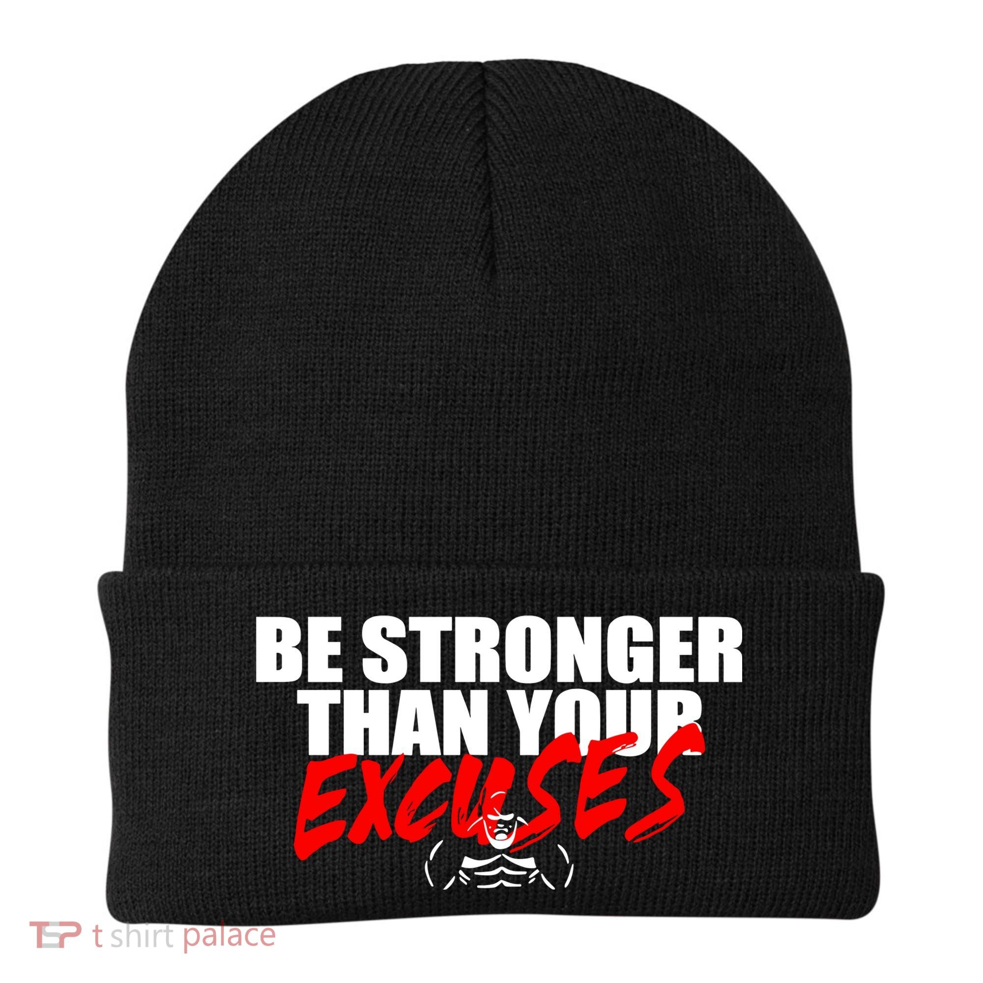Brian Shaw Wearing Be Stronger Than Your Excuses Beanie