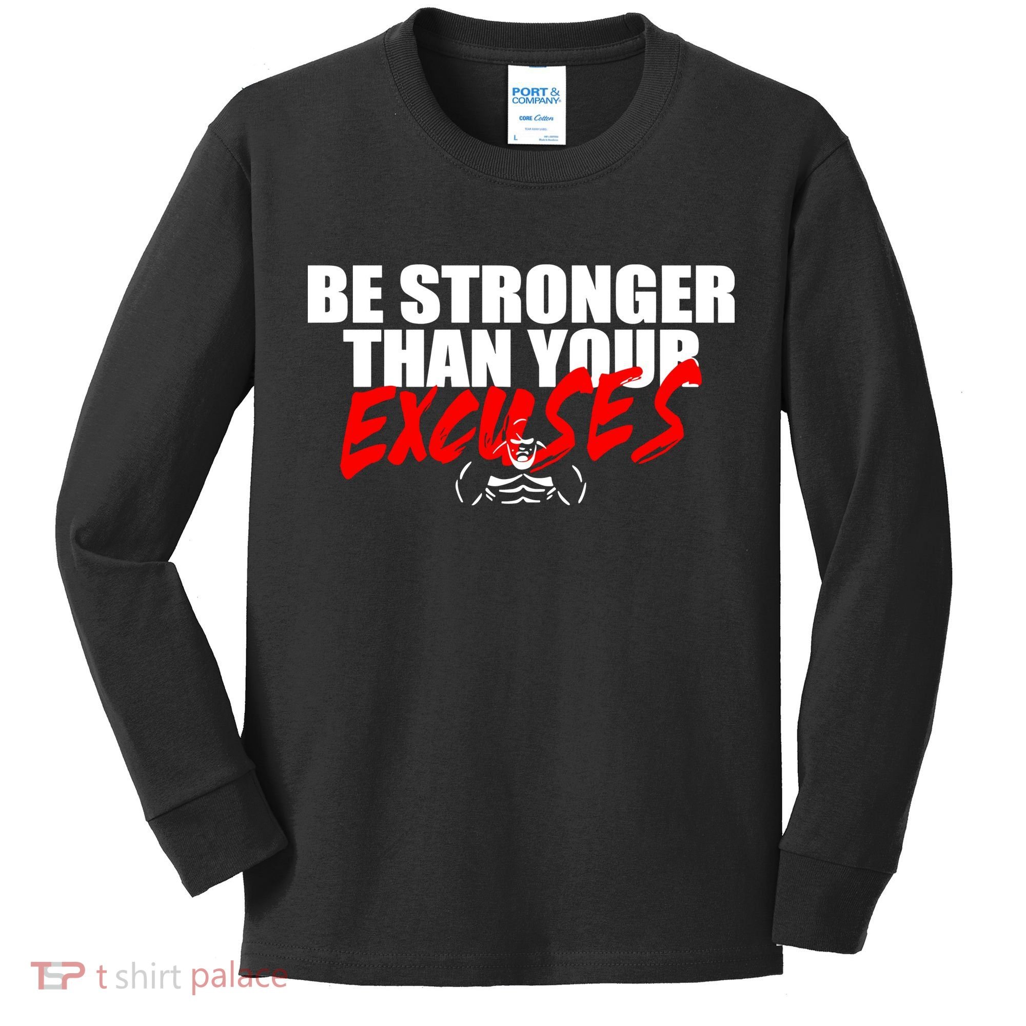 Brian Shaw Wearing Be Stronger Than Your Excuses Kids Long Sleeve Shirt