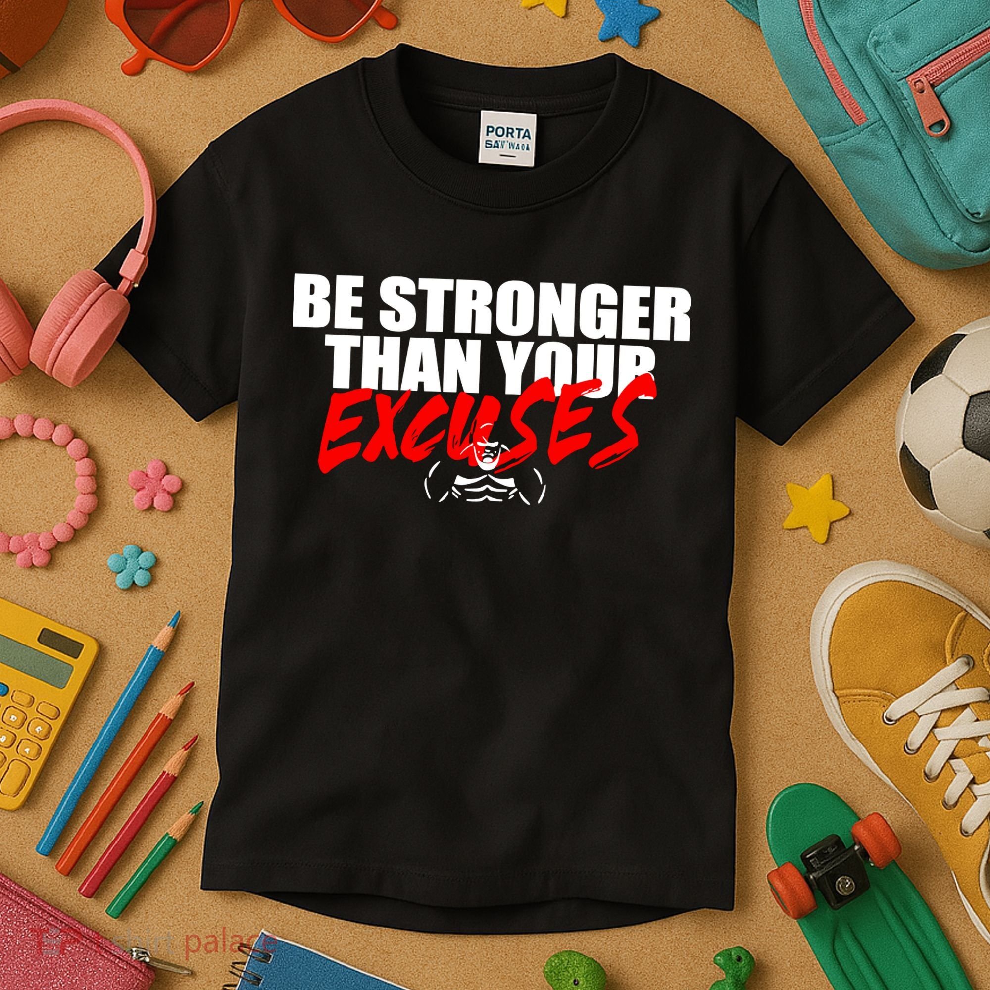 Brian Shaw Wearing Be Stronger Than Your Excuses Kids T-Shirt
