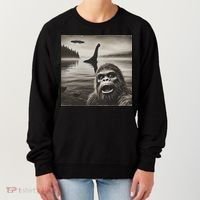 Bigfoot Selfie With Loch Ness Monster And Ufo Aliens Women's Sweatshirt thumb 0