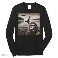 Bigfoot Selfie With Loch Ness Monster And Ufo Aliens Long Sleeve Shirt thumb 0