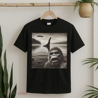 Bigfoot Selfie With Loch Ness Monster And Ufo Aliens T-Shirt thumb 2