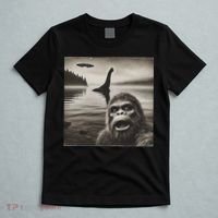Bigfoot Selfie With Loch Ness Monster And Ufo Aliens T-Shirt thumb 5