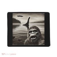 Bigfoot Selfie With Loch Ness Monster And Ufo Aliens Mousepad thumb 0
