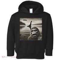Bigfoot Selfie With Loch Ness Monster And Ufo Aliens Toddler Hoodie thumb 0