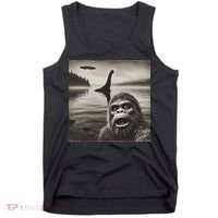 Bigfoot Selfie With Loch Ness Monster And Ufo Aliens Tank Top thumb 0
