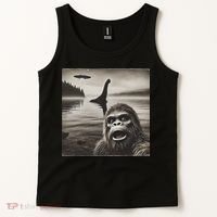 Bigfoot Selfie With Loch Ness Monster And Ufo Aliens Tank Top thumb 2