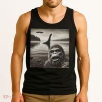 Bigfoot Selfie With Loch Ness Monster And Ufo Aliens Tank Top thumb 3