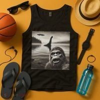 Bigfoot Selfie With Loch Ness Monster And Ufo Aliens Tank Top thumb 4
