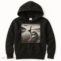 Bigfoot Selfie With Loch Ness Monster And Ufo Aliens Kids Hoodie thumb 0