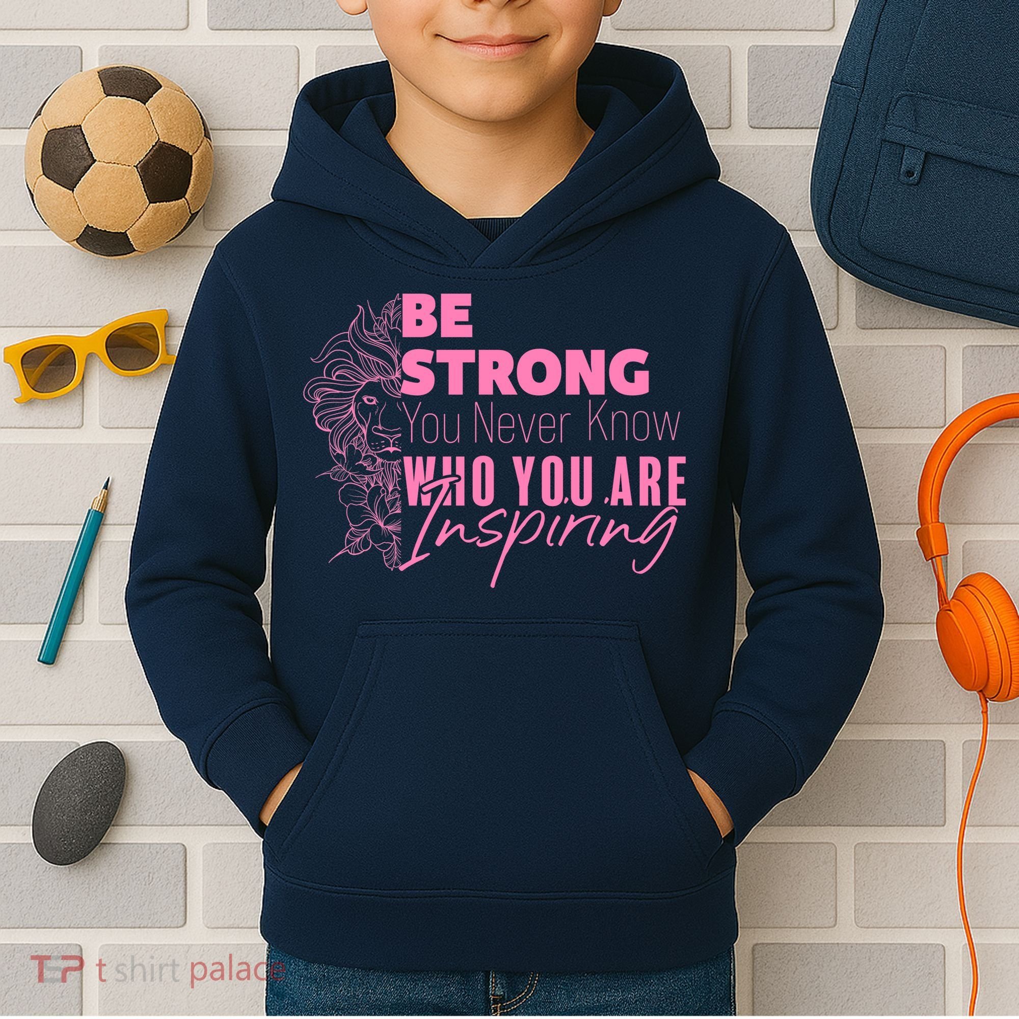 Be Strong You Never Who You Are Inspiring Breast Cancer Kids Hoodie