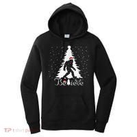 Bigfoot Sasquatch Yeti Believe Santa Hat Christmas Pajamas Women's Hoodie thumb 0