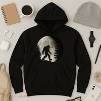 Bigfoot, Sasquatch, Yeti, Moon Hoodie thumb 3
