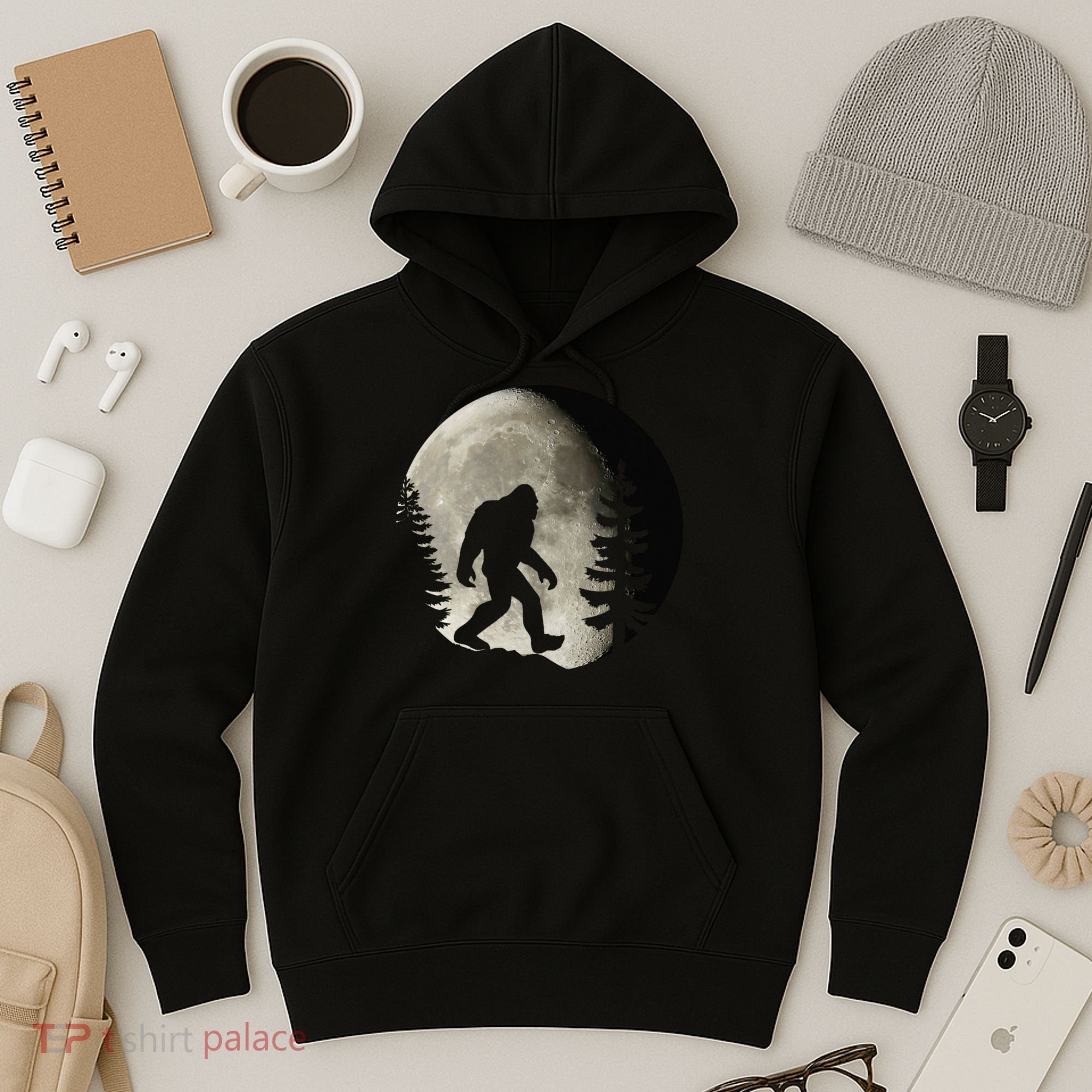 Bigfoot, Sasquatch, Yeti, Moon Hoodie
