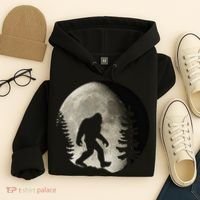 Bigfoot, Sasquatch, Yeti, Moon Hoodie thumb 4