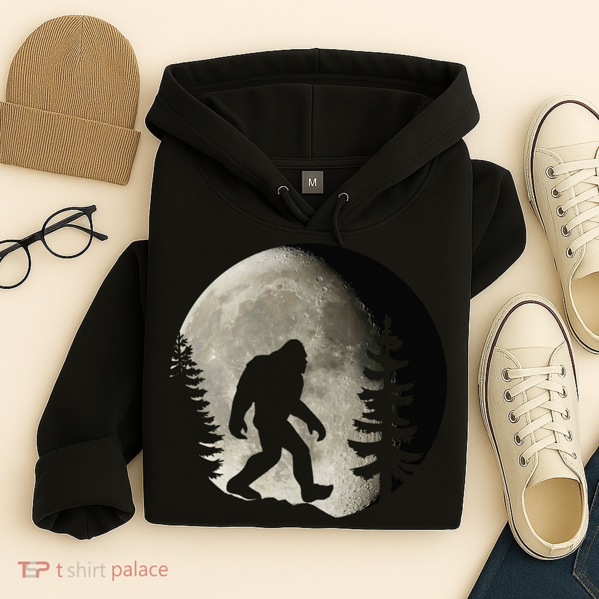 Bigfoot, Sasquatch, Yeti, Moon Hoodie